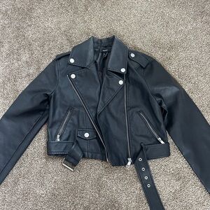 Forever 21 Black Leather Biker Jacket